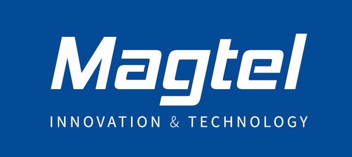 Magtel Logo vertical negativo